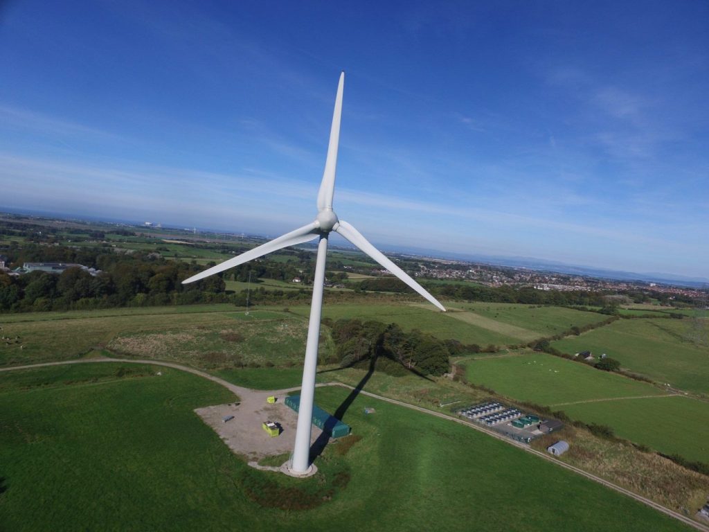 aerial, drone, photo, photograph, Lancaster, University, wind, turbine, photography hovershotz