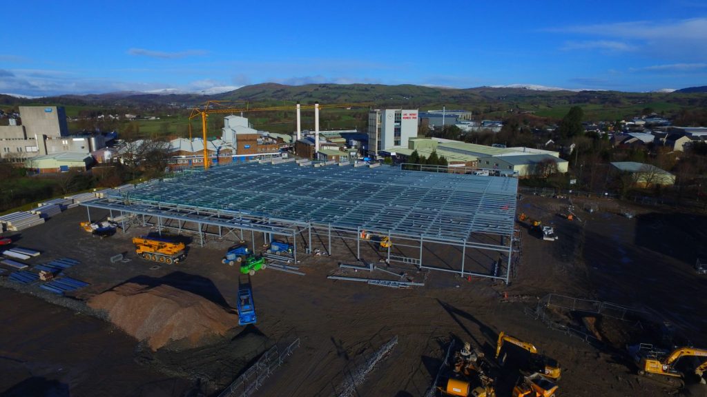 construction of Sainsburys Kendal image by drone